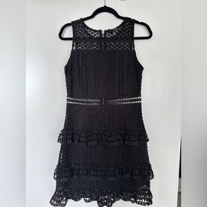 Aqua Black Lace crochet dress - size M